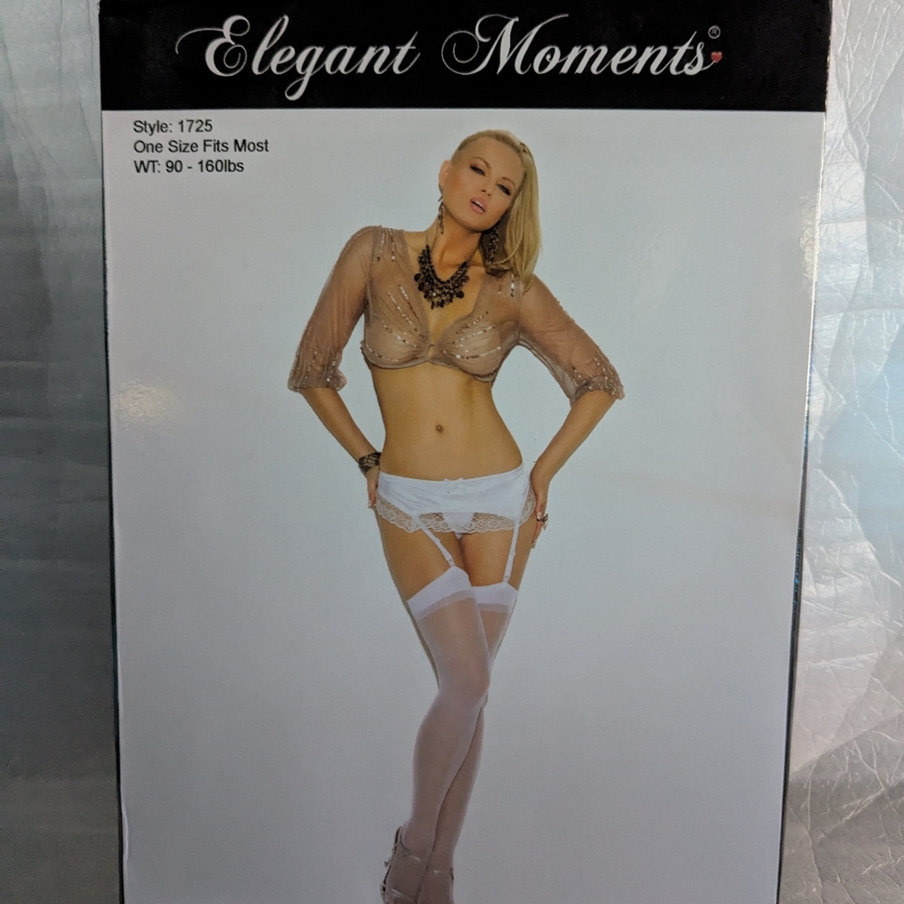 Elegant Moments Sheer Thigh Hi-White